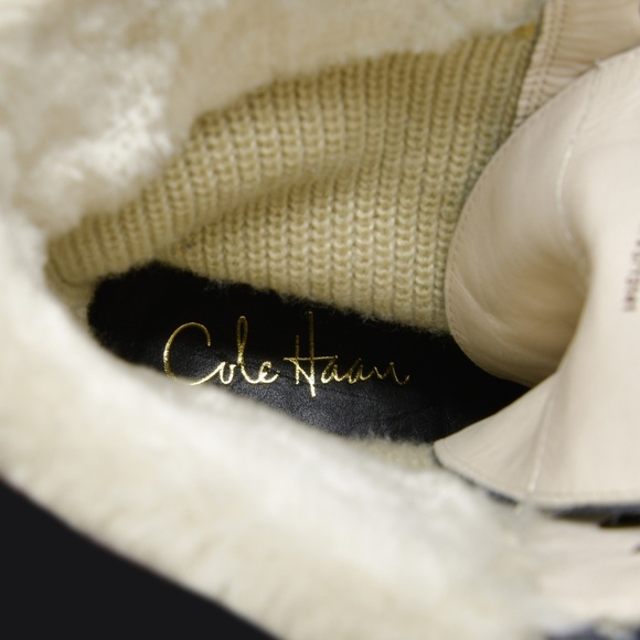 COLE HAAN & NIKE AIR Suede Boots Faux Fur Trim - Picture 9 of 10